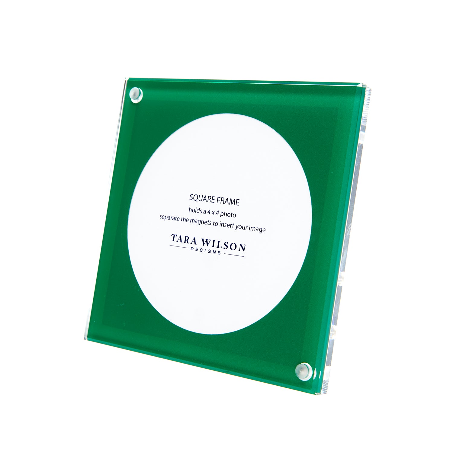 Tara Wilson Designs Frame SQUARE Green 5" x 5" for photo size 4" x 4"