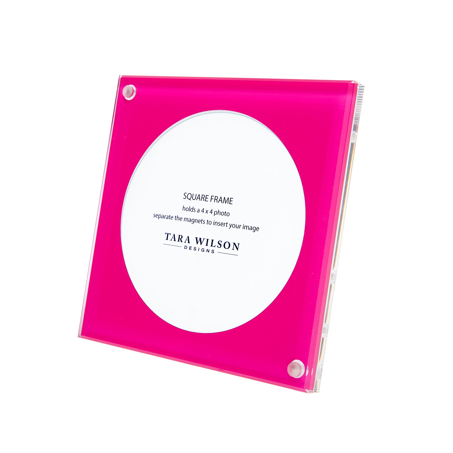 Tara Wilson Designs Frame SQUARE Pink 5" x 5" for photo size 4" x 4"