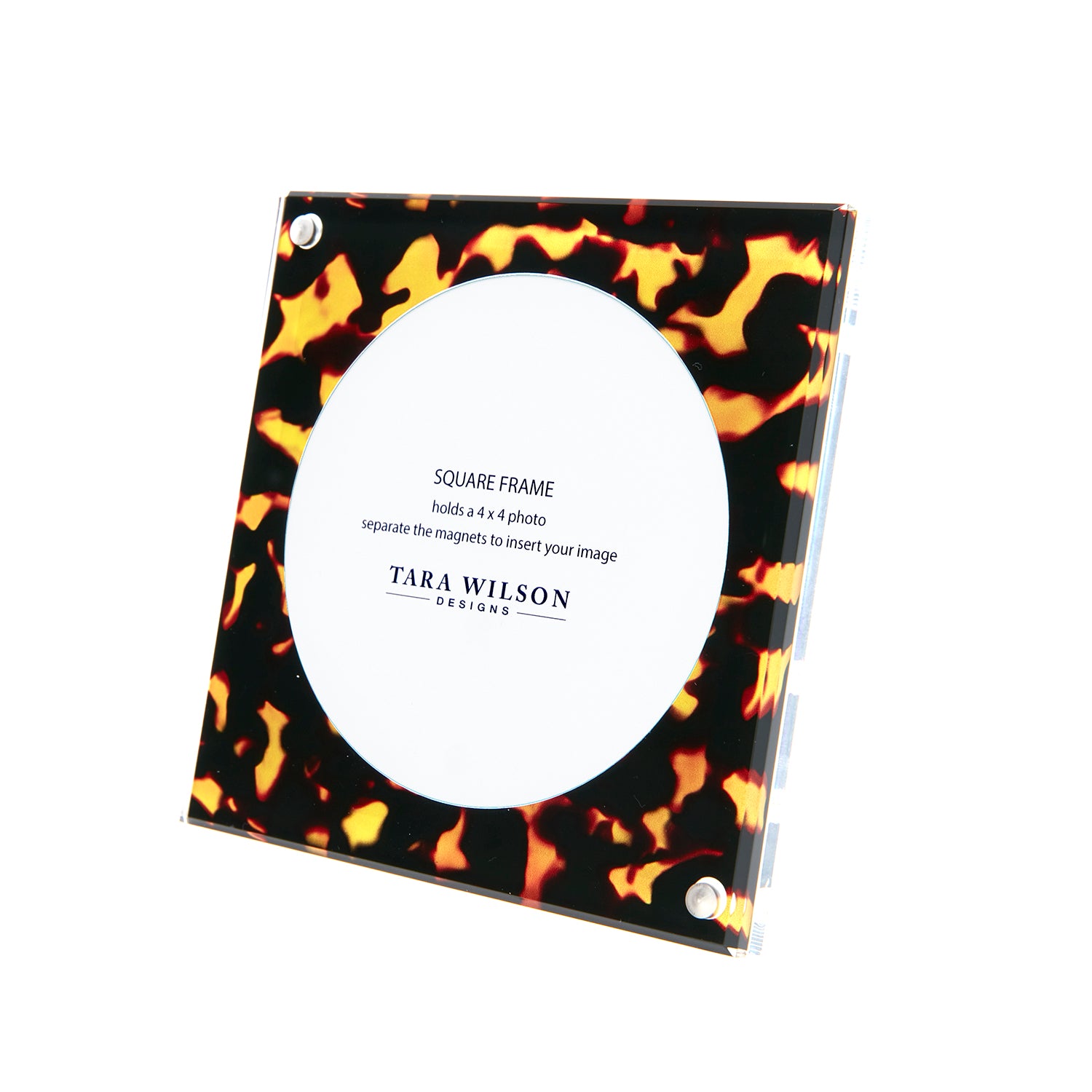Tara Wilson Designs Frame SQUARE Tortoise 5" x 5" for photo size 4" x 4"
