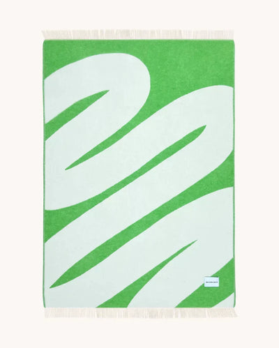 Maison Deux Blanket SWIRL White / Apple 4.25 x 6.5 ft