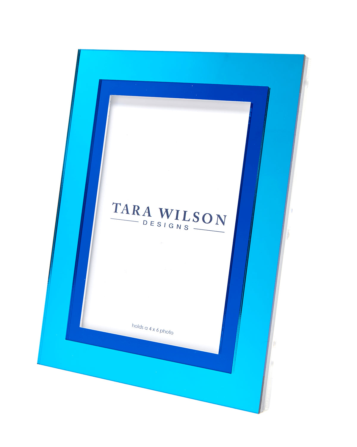 Tara Wilson Designs Frame INLAID Light Blue & Dark Blue 6" x 8" for Photo Size 5" x 7"
