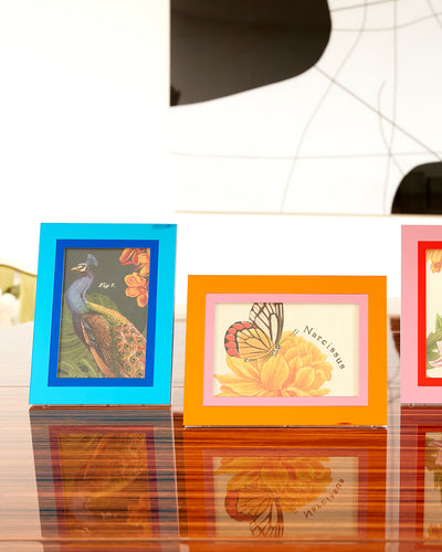 Tara Wilson Designs Frame INLAID Light Blue & Dark Blue 6" x 8" for Photo Size 5" x 7"