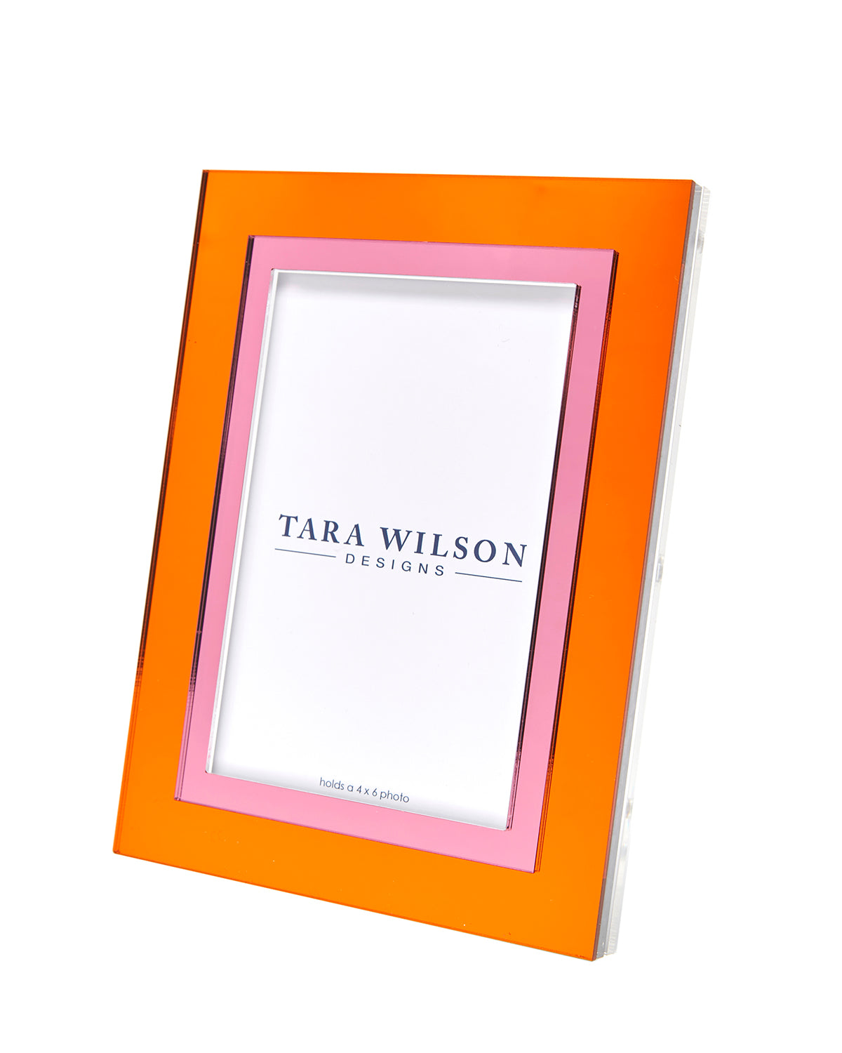 Tara Wilson Designs Frame INLAID Orange & Pink 6" x 8" for Photo Size 5" x 7"