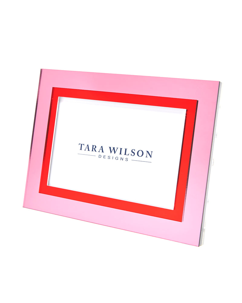 Tara Wilson Designs Frame INLAID Red & Pink 4" x 6" for Photo Size 5" x 7"
