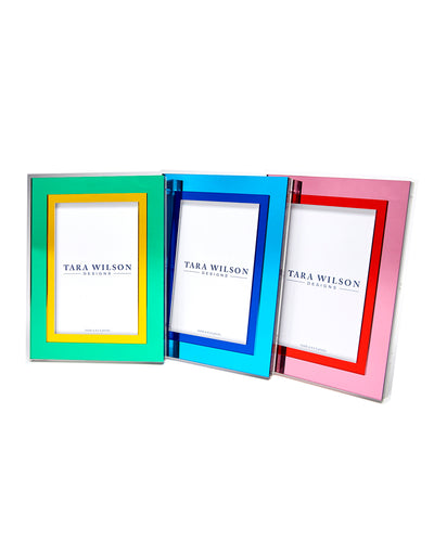 Tara Wilson Designs Frame INLAID Red & Pink 4" x 6" for Photo Size 5" x 7"