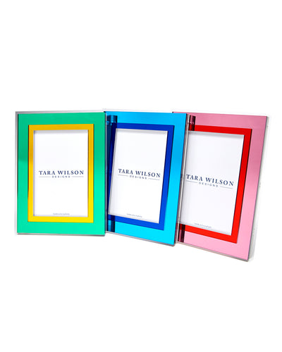 Tara Wilson Designs Frame INLAID Yellow & Green for Photo Size 5" x 7"