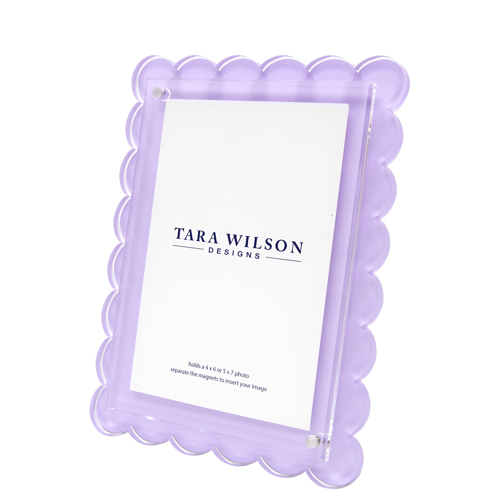 Tara Wilson Designs Frame SCALLOP Lavender 6" x 8" for photo size 4" x 6" or 5" x 7"