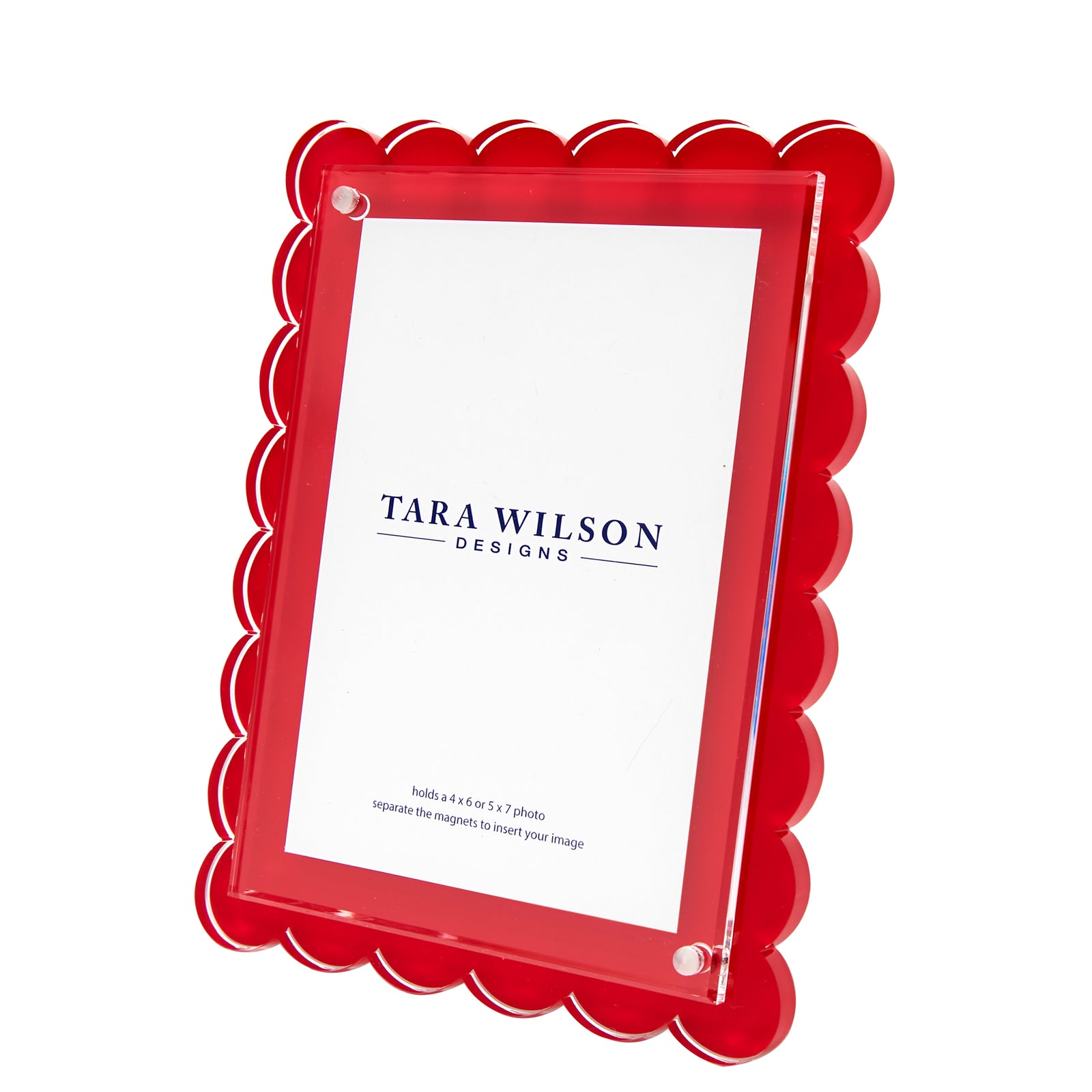 Tara Wilson Designs Frame SCALLOP Red 6" x 8" for photo size 4" x 6" or 5" x 7"