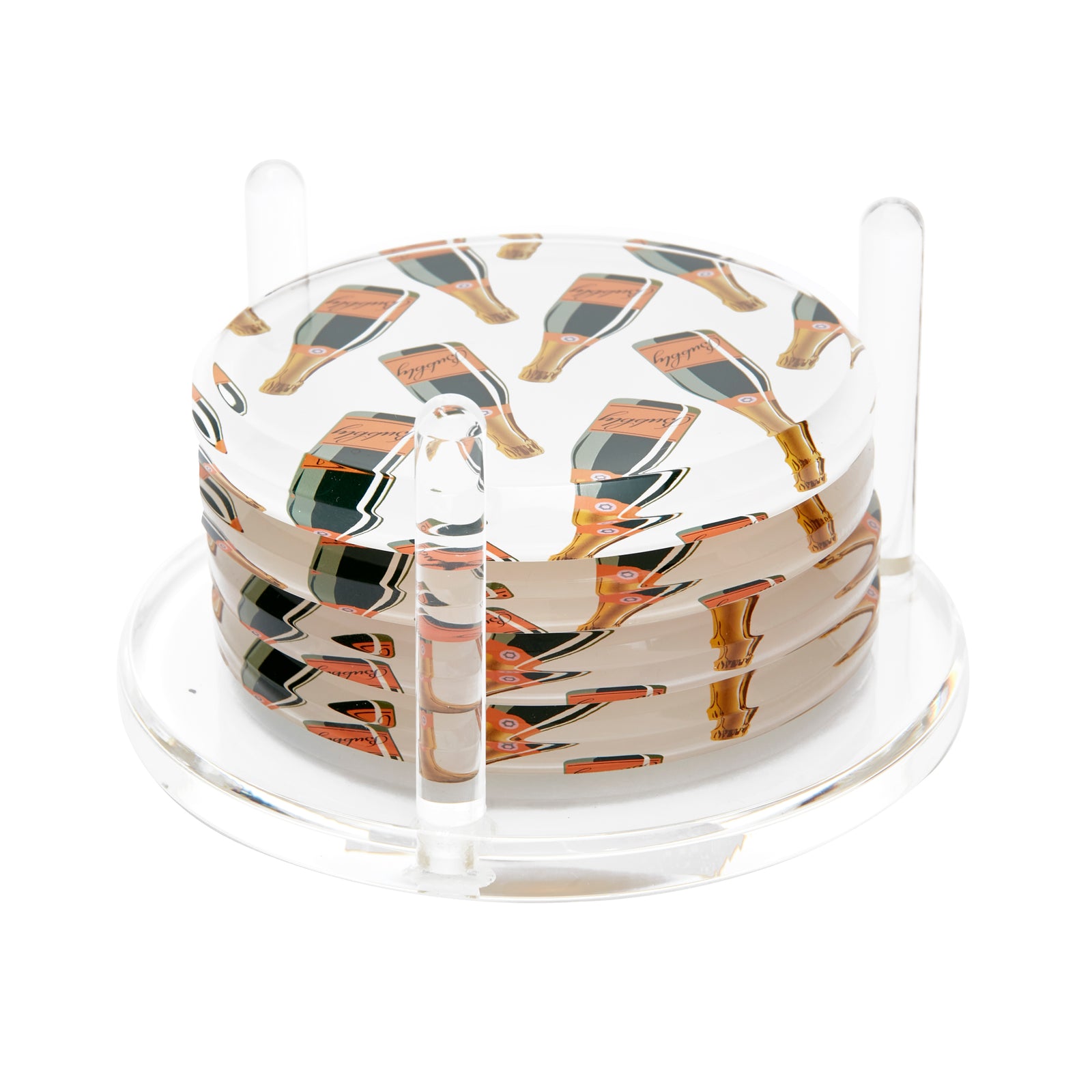 Tara Wilson Designs Drink COASTERS BUBBLY 4.25" x 4.25" for 4 photos size 4" x 4"