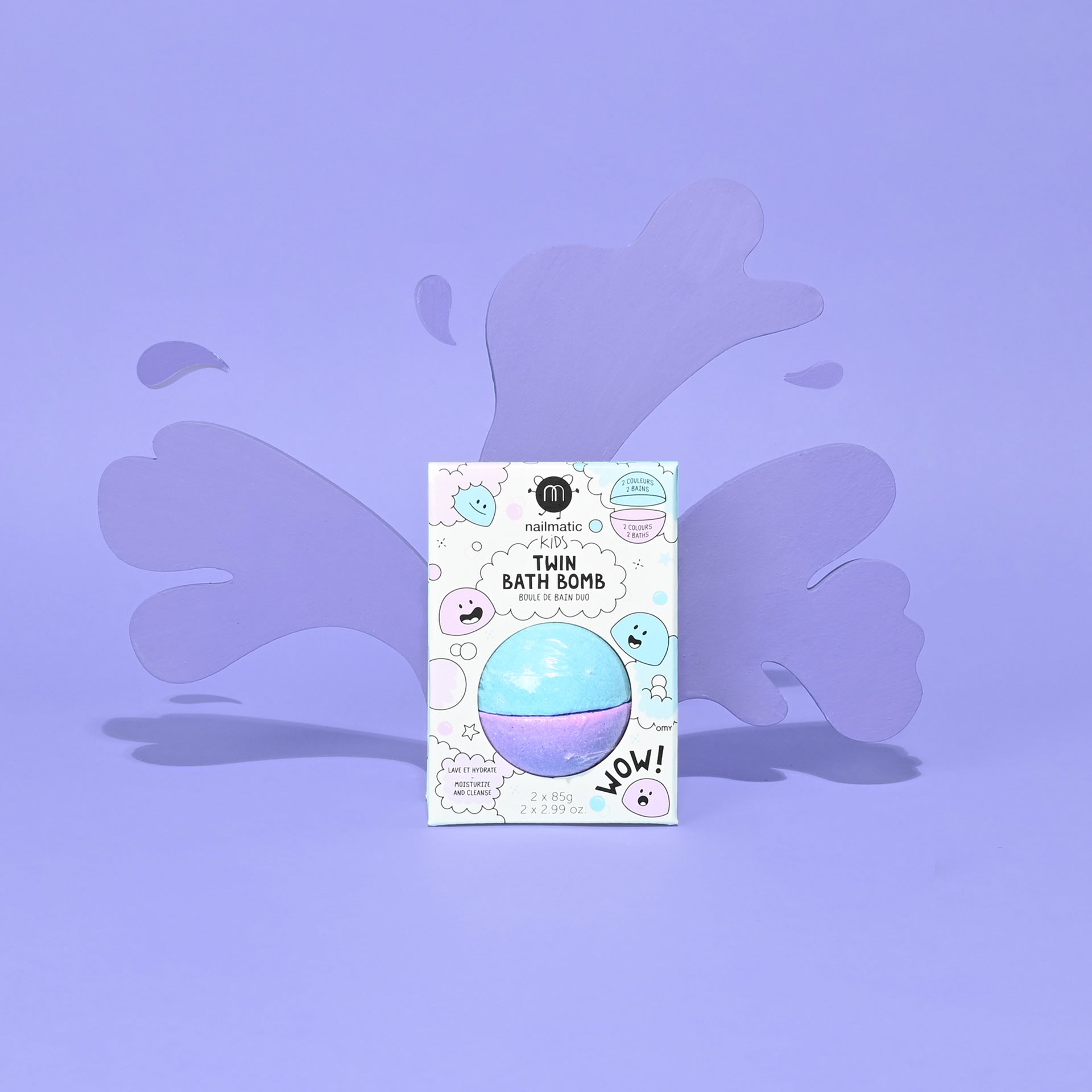Bath Bomb for Kids DUOS Blue and Violet