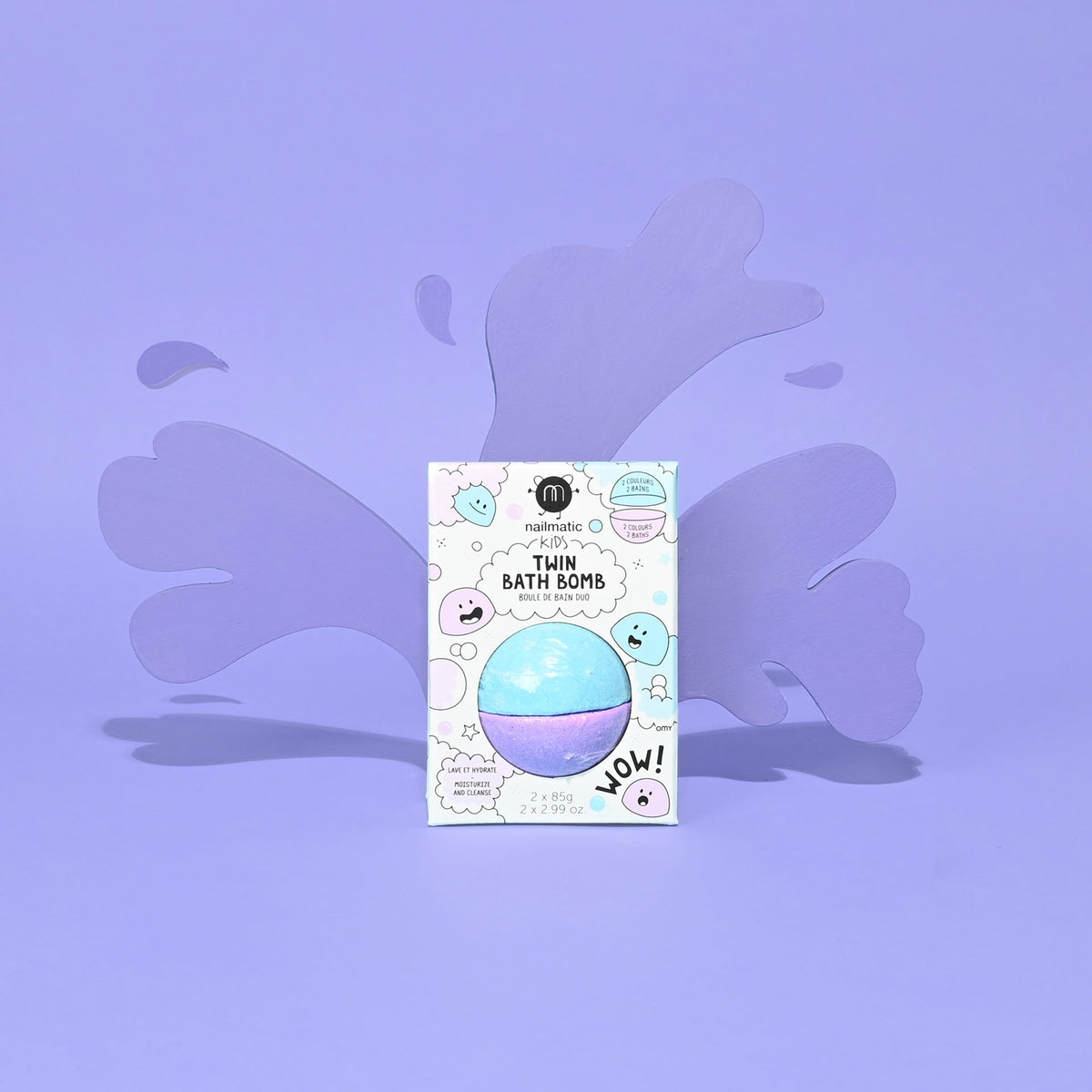 Bath Bomb for Kids DUOS Blue and Violet
