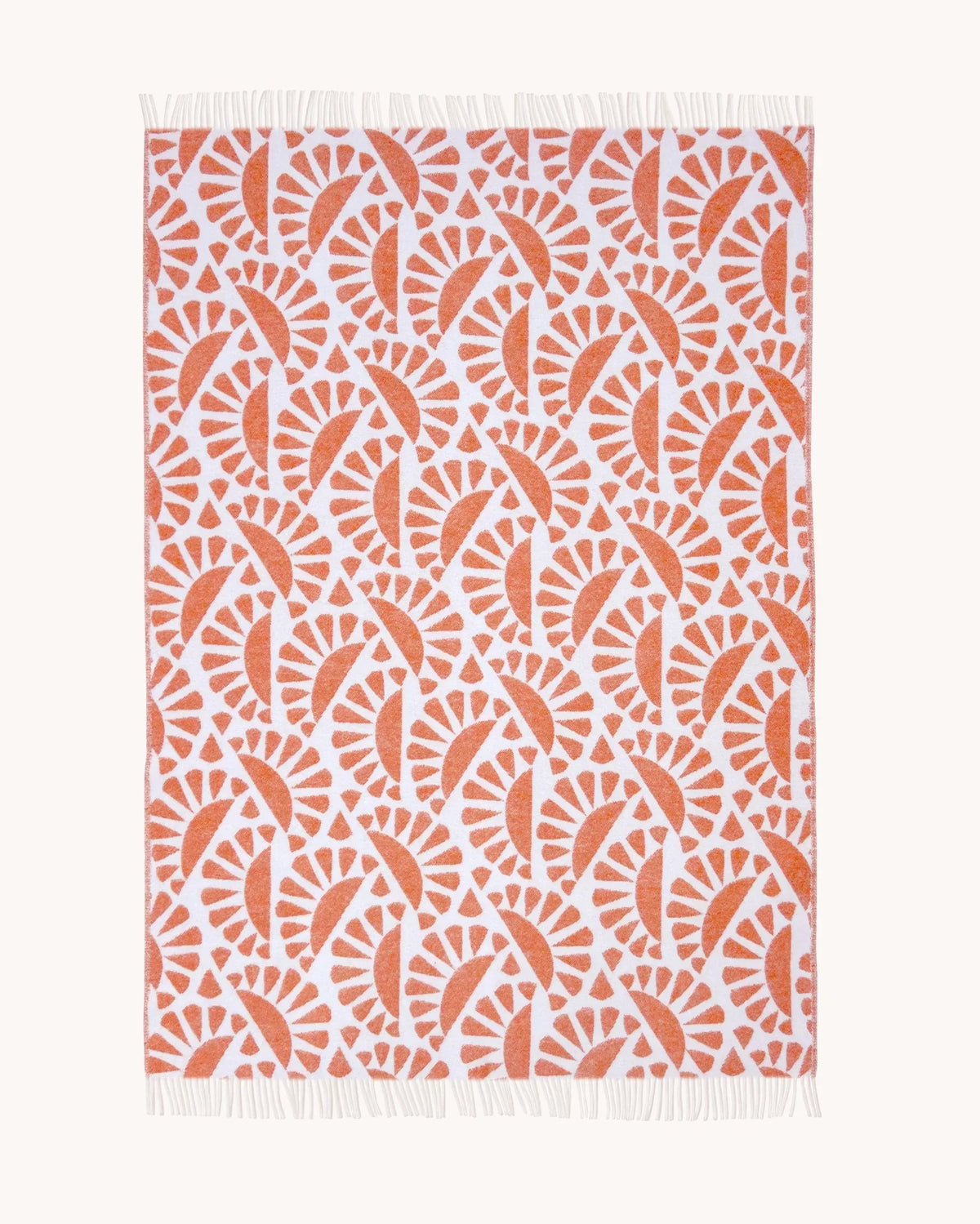 Moooi Blanket - Woodblock Beetle Rust Cream