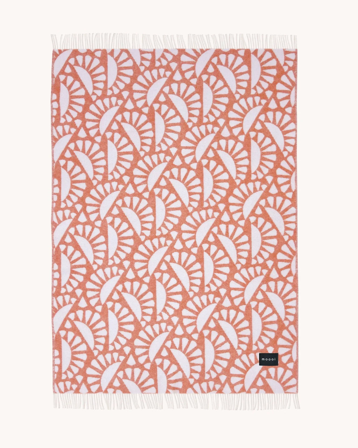 Maison Deux Blanket MOOOI WOODBLOCK BEETLE Rust Cream