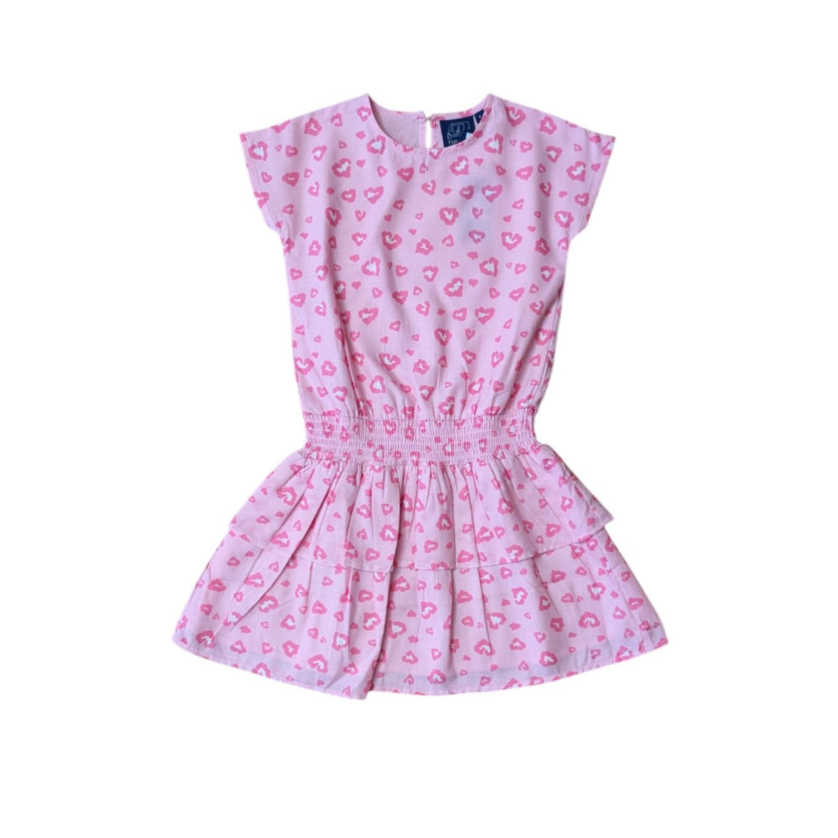 Leopard Hearts Tween Smock Waist Dress