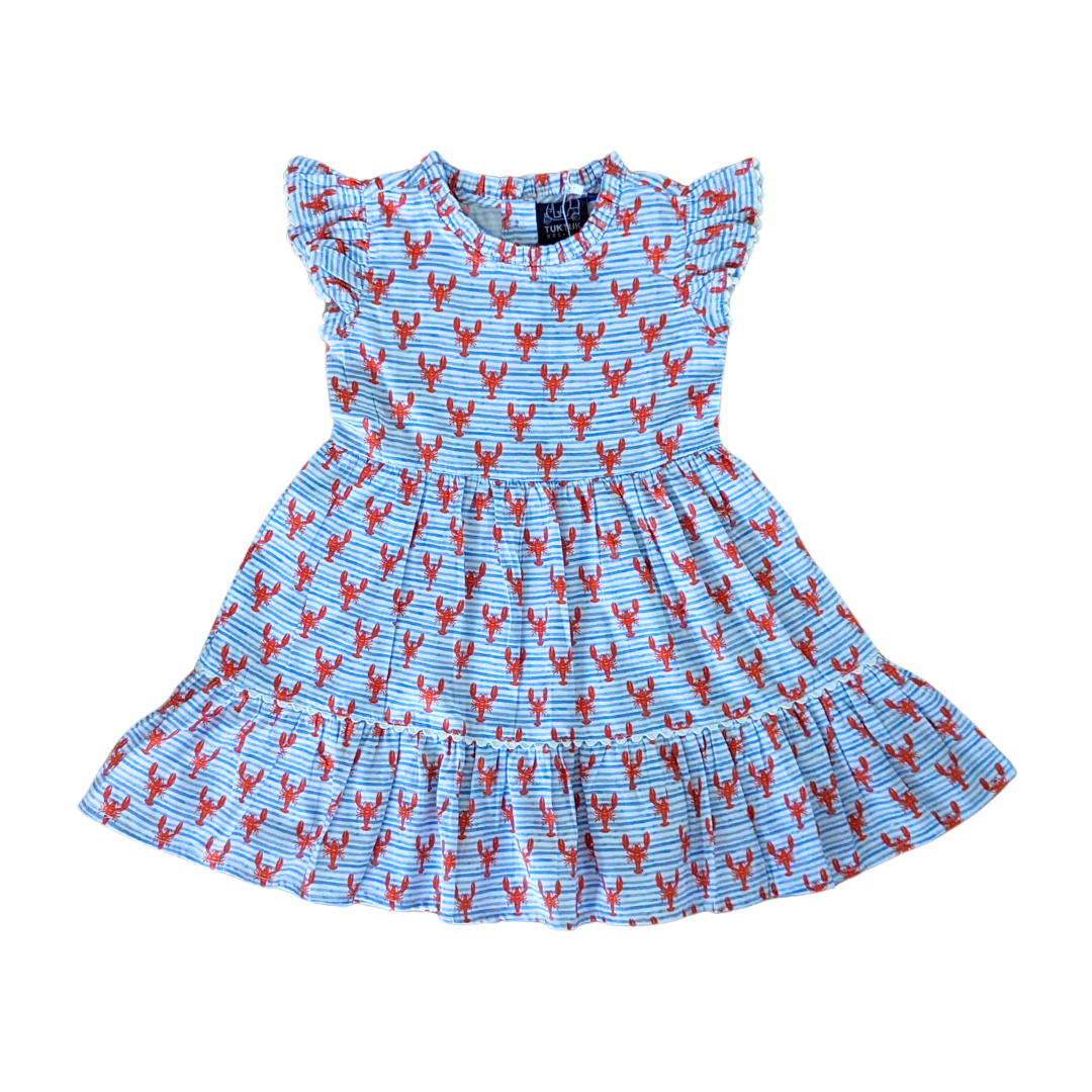 Lobster Wave Ruffle Dress