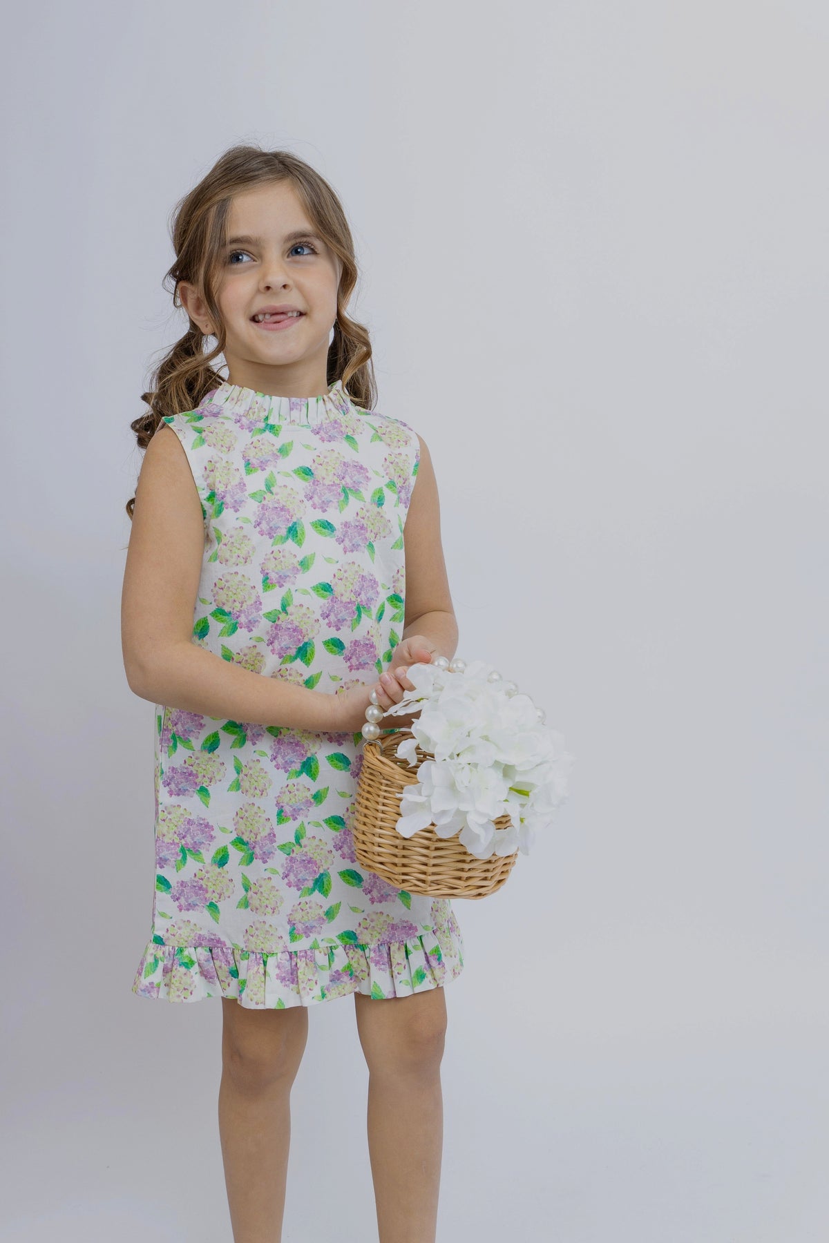 Hydrangeas Shift Dress with Back Bow