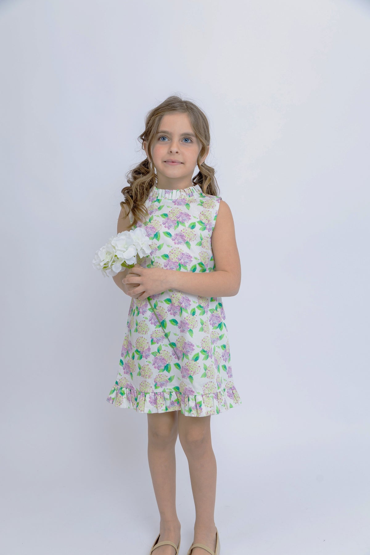 Hydrangeas Shift Dress with Back Bow