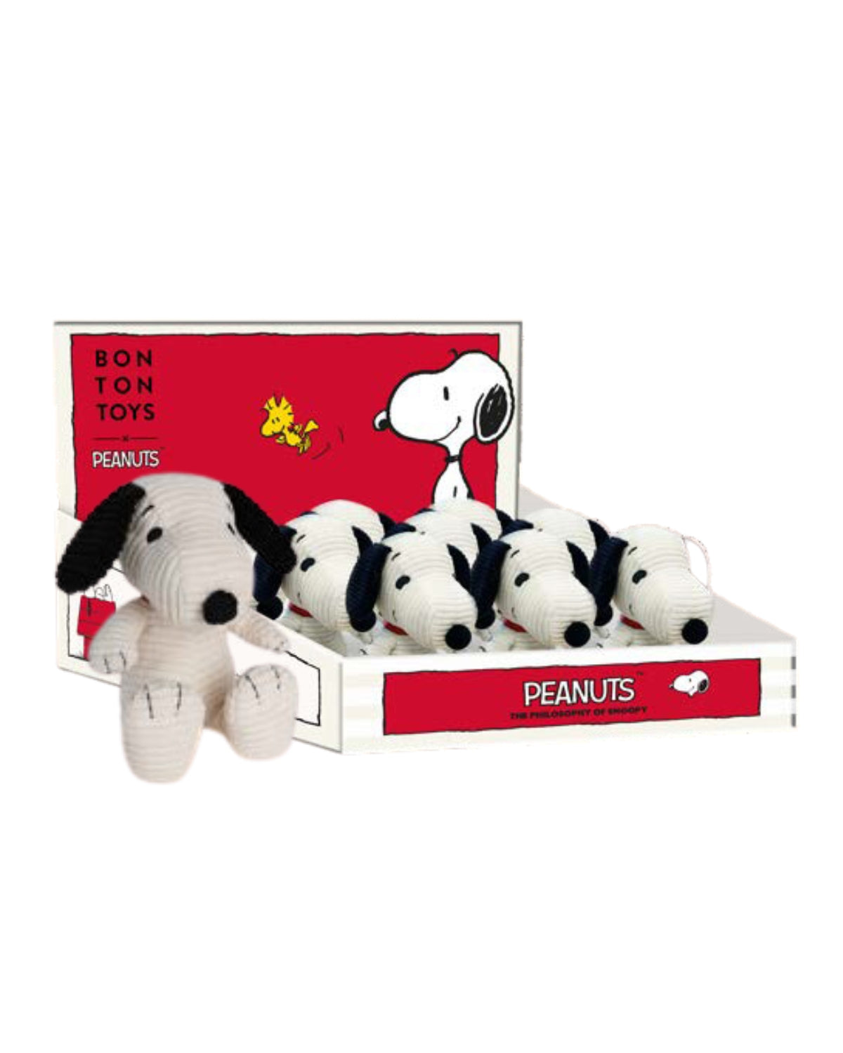 Plush PEANUTS SNOOPY Sitting Corduroy Cream in Display box 5"
