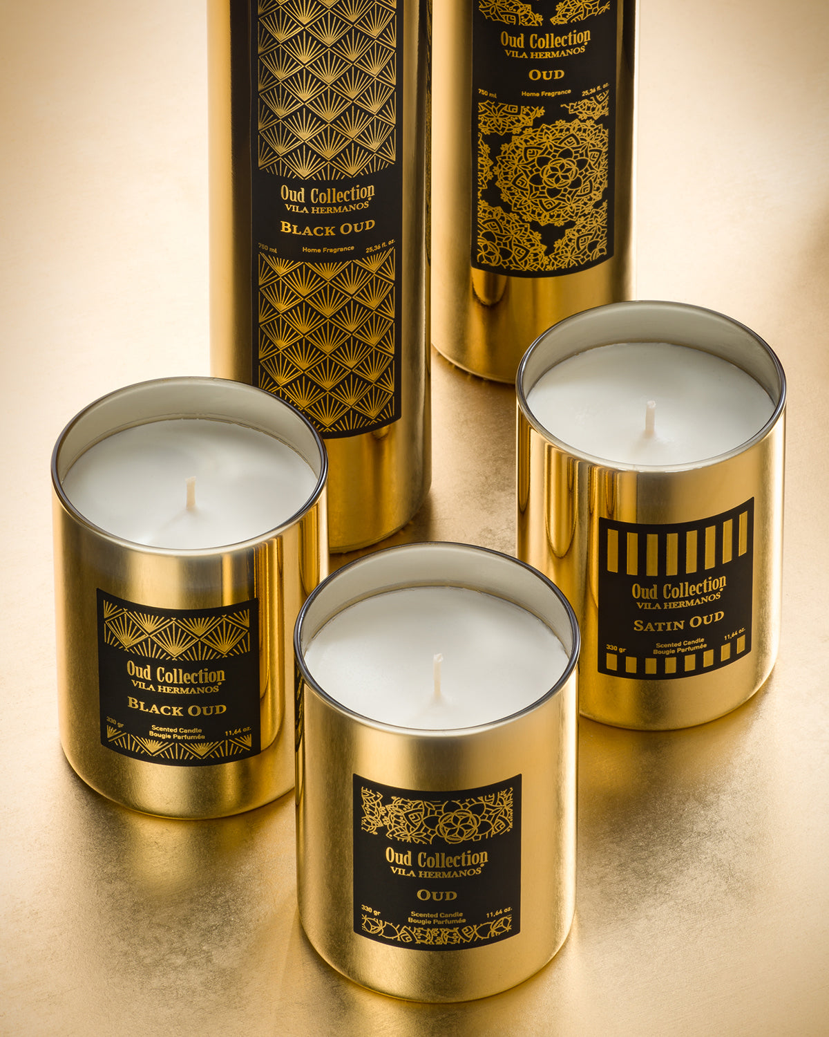 Reed Diffuser OUD COLLECTION 750ml Gold Black Oud 2.95 diam. x 13.39 in