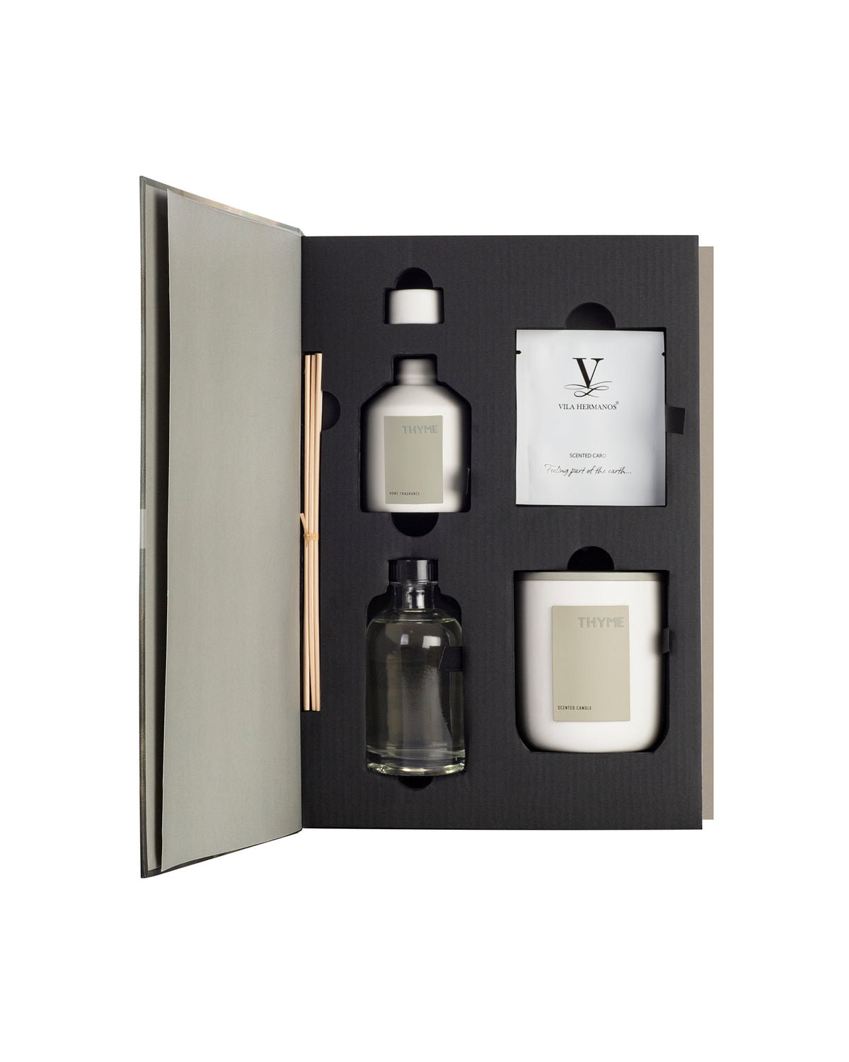 Candle Gift Set ORGANIC CERAMICA  7oz Candle, 3.3oz Diffuser Green Thyme
