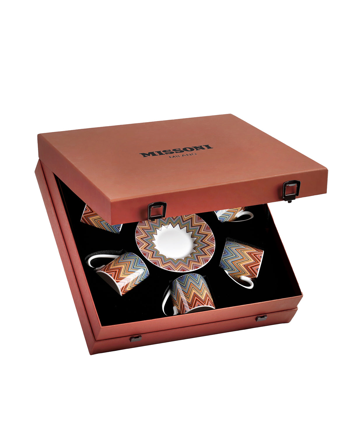 ZIG ZAG JARRIS 156 Luxury box Set 6 Pcs. Coffee Cup & Saucer - Ø 6 X H 6,1 Cm Cap. 12 Cl. - S.12 Cm