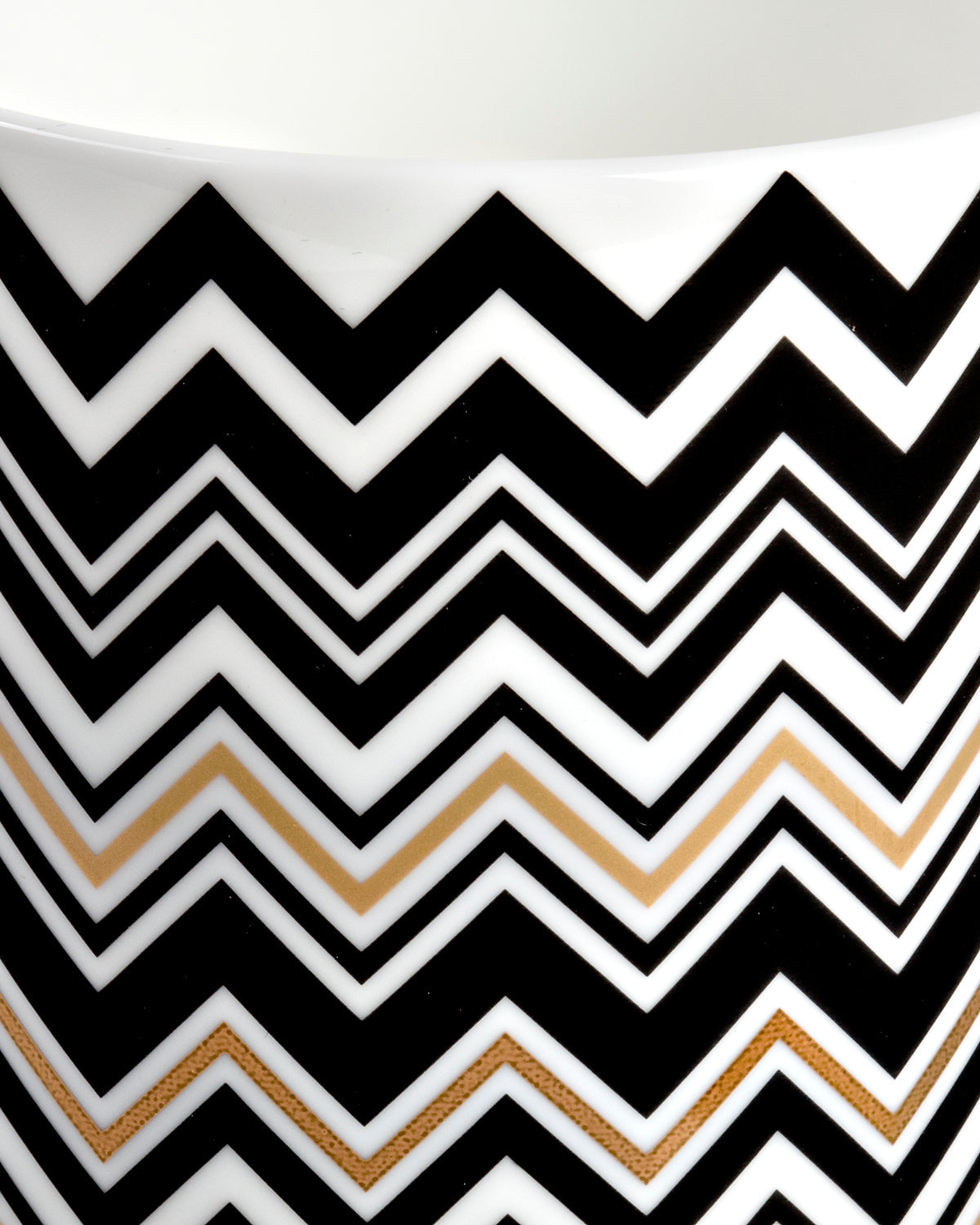 Missoni Home High Vase ZIG ZAG  Gold diam. 6.3", H 14"