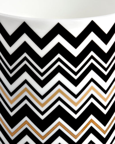 Missoni Home High Vase ZIG ZAG  Gold diam. 6.3", H 14"