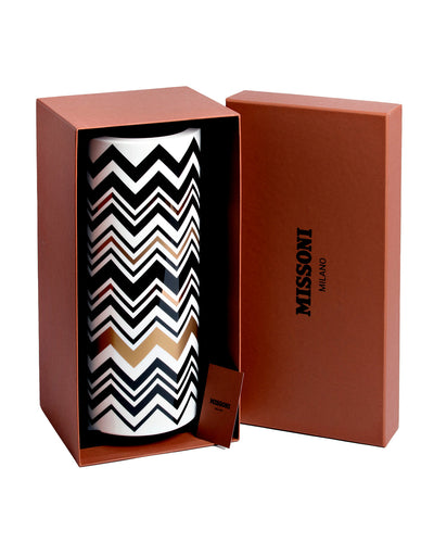Missoni Home High Vase ZIG ZAG  Gold diam. 6.3", H 14"