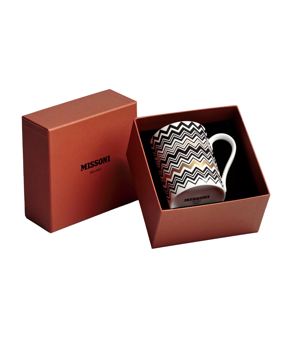 Missoni Home Mug Cup ZIG ZAG in Luxury Box Gold diam. 3