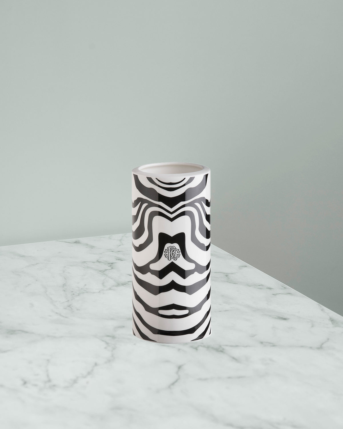 Medium Vase ZEBRAGE   diam. 3.75", H 7.75"