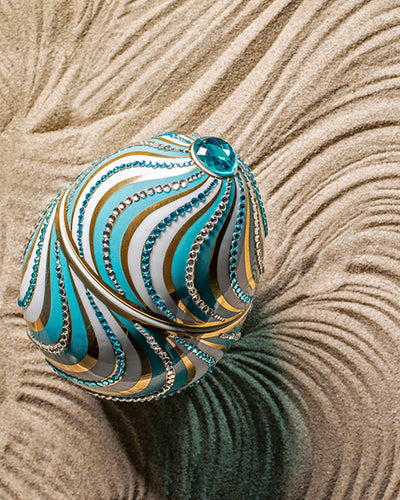 Candle in Ceramic BOIS DE ROUSSIE 8oz Espiral Blue