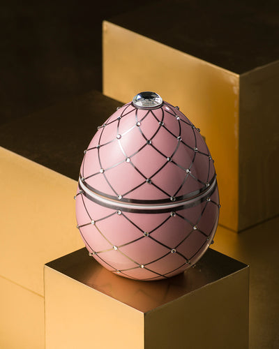 Candle in Ceramic BOIS DE ROUSSIE ROSE SILVER STRIPES 200gr