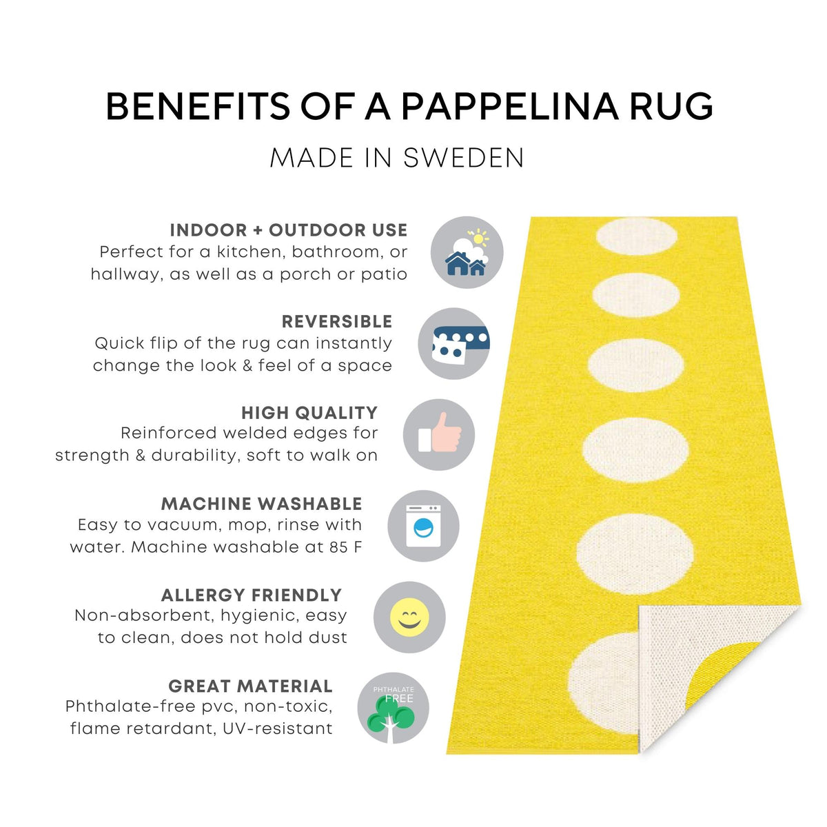 Pappelina Rug POPPY Linen/Vanilla 2.25 x 5 ft  image 4