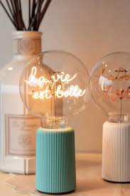 Bulb LA VIE EST BELLE Amber with Base Table Lamp PORTABLE Pop Nomad Yellow