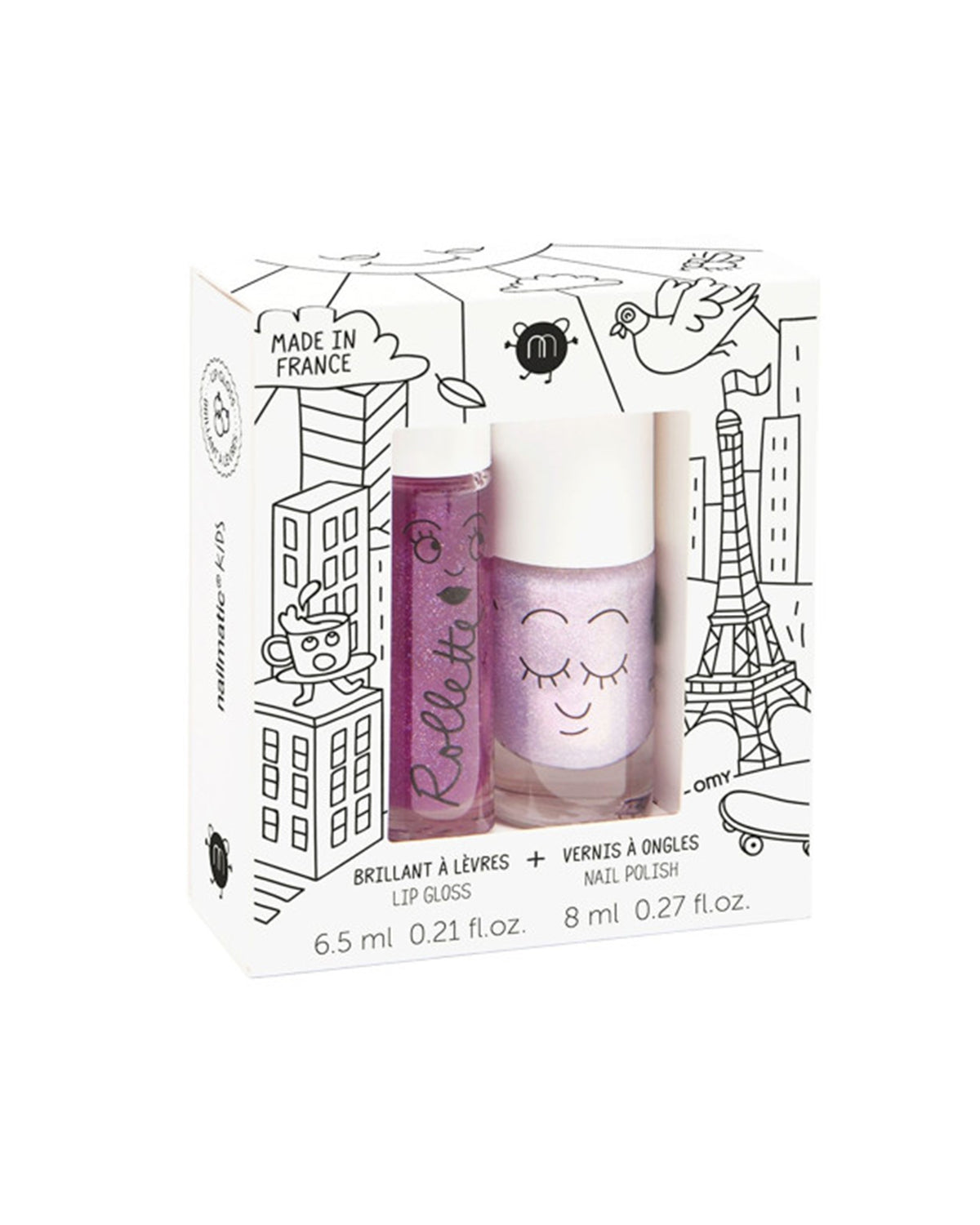 Nailmatic Nailpolish and Lip Gloss Set for Kids LOVELY CITY