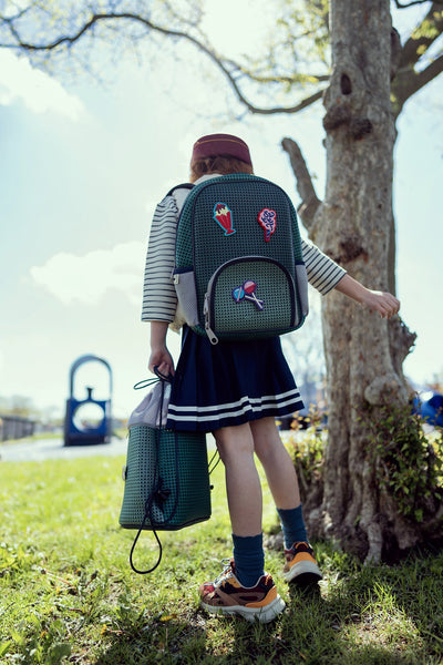 Starter Backpack Multi Green with Nimix School-boy Set