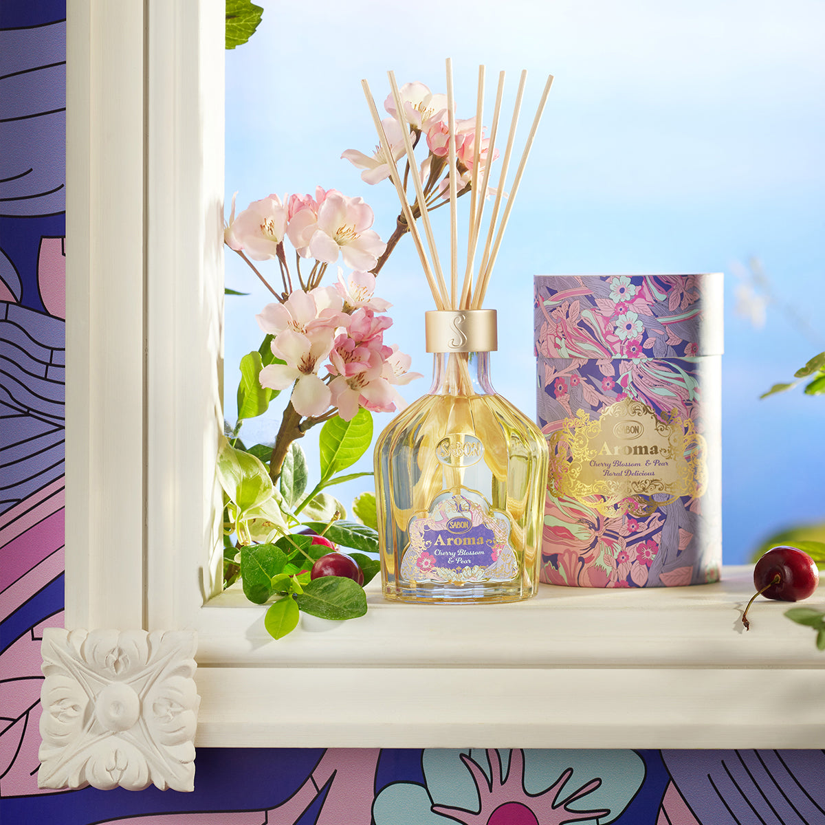 Aroma Reed Diffuser Cherry Blossom & Pear 8.3oz (245mL)