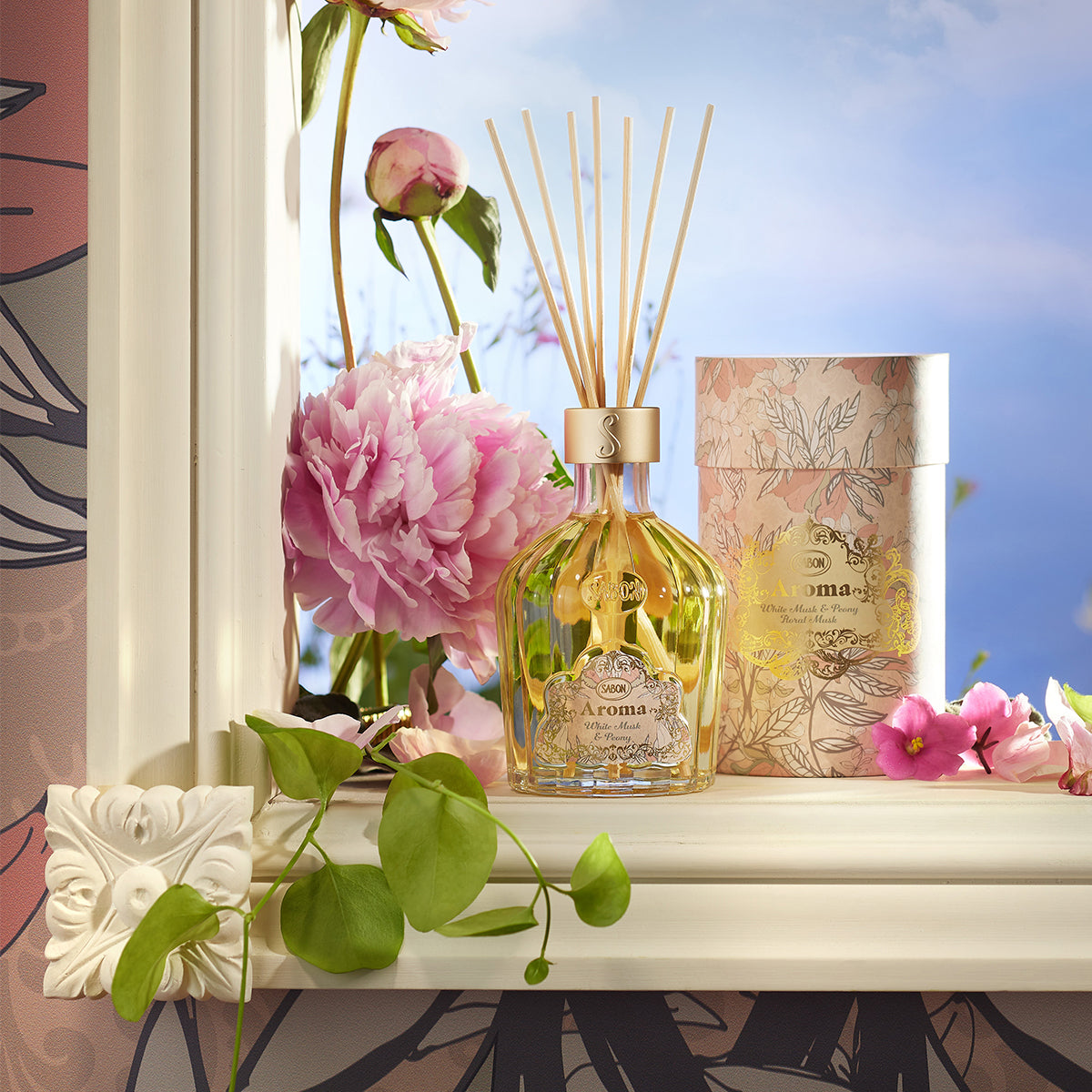 Aroma Reed Diffuser White Musk & Peony 8.3oz (245mL)