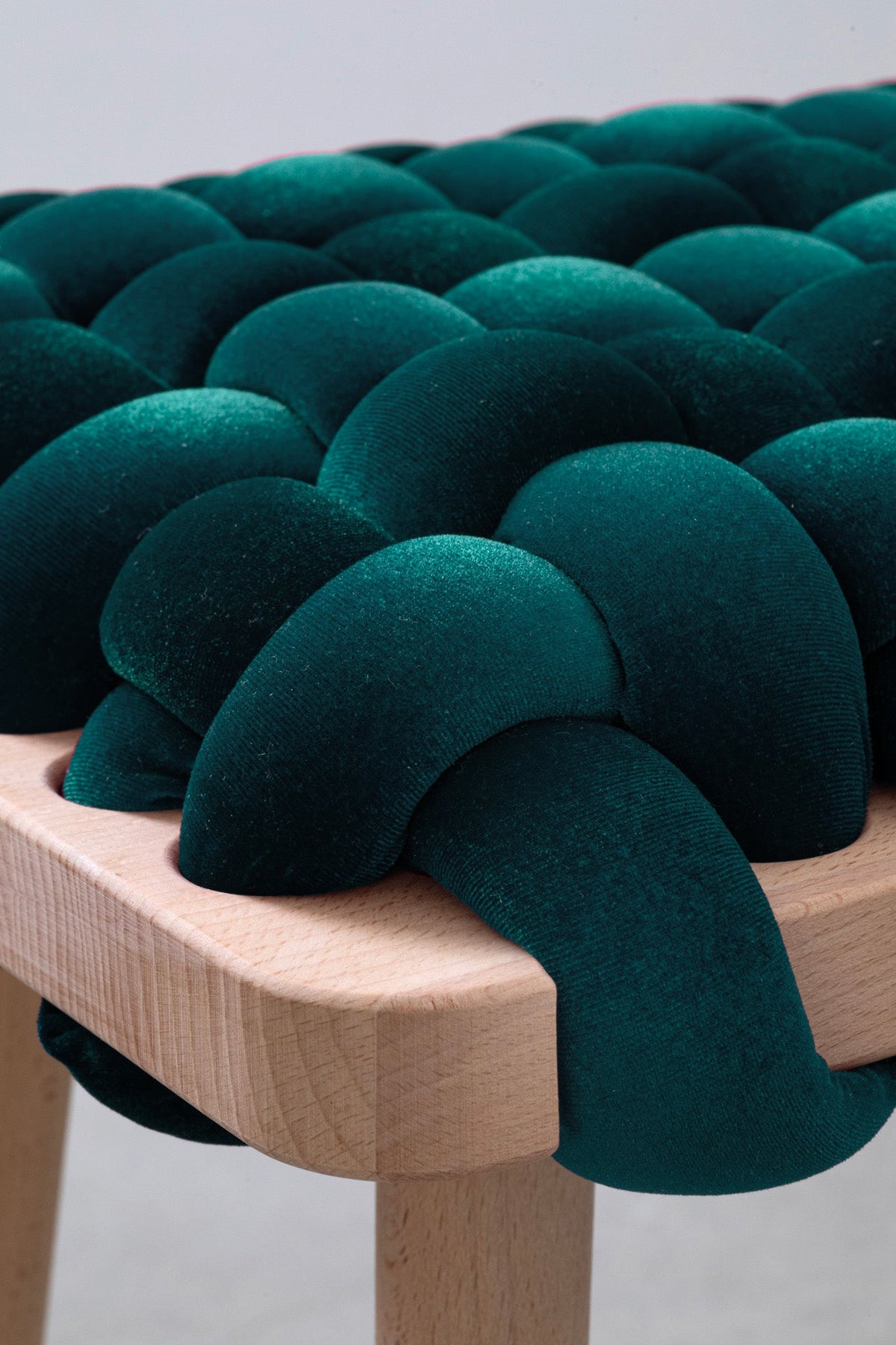 Petrol Velvet Woven Stool