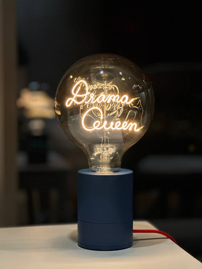 Bulb DRAMA QUEEN Amber with Base Table Lamp PORTABLE Pop Nomad
