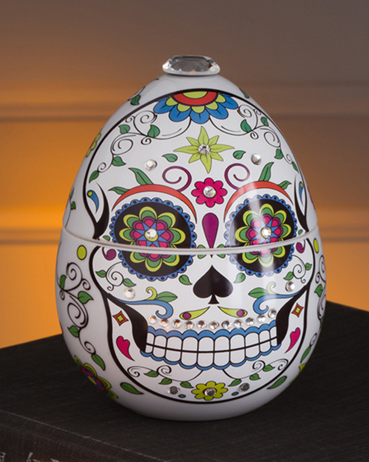 Candle in Ceramic SKULL 220gr White 4.72 diam. x 7.28 in