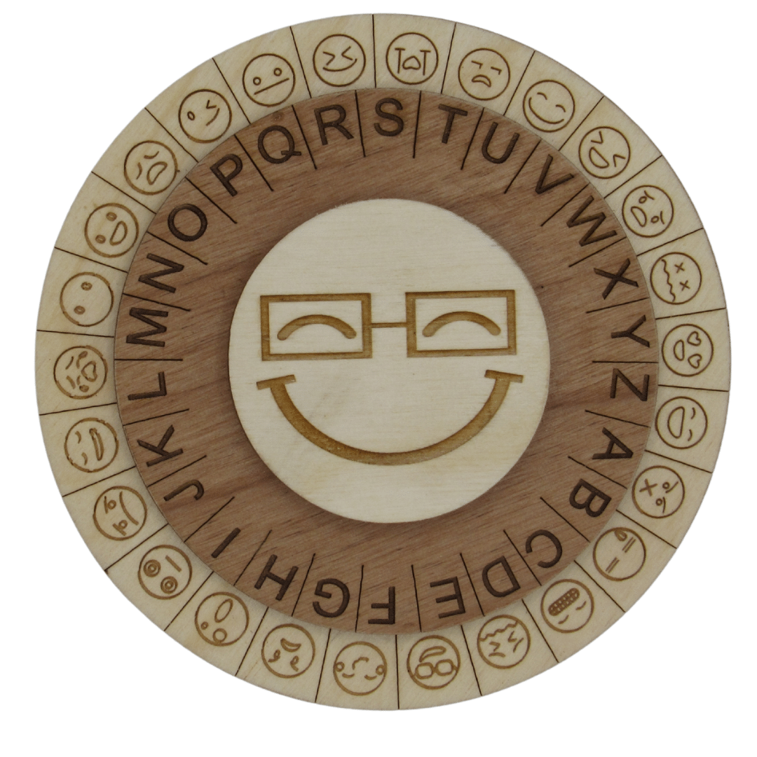 Smiley Face Cipher Wheel - Escape Room Prop and Decoder Disk