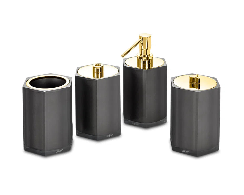 Soap Dispenser HEXA Black/Matte/Gold