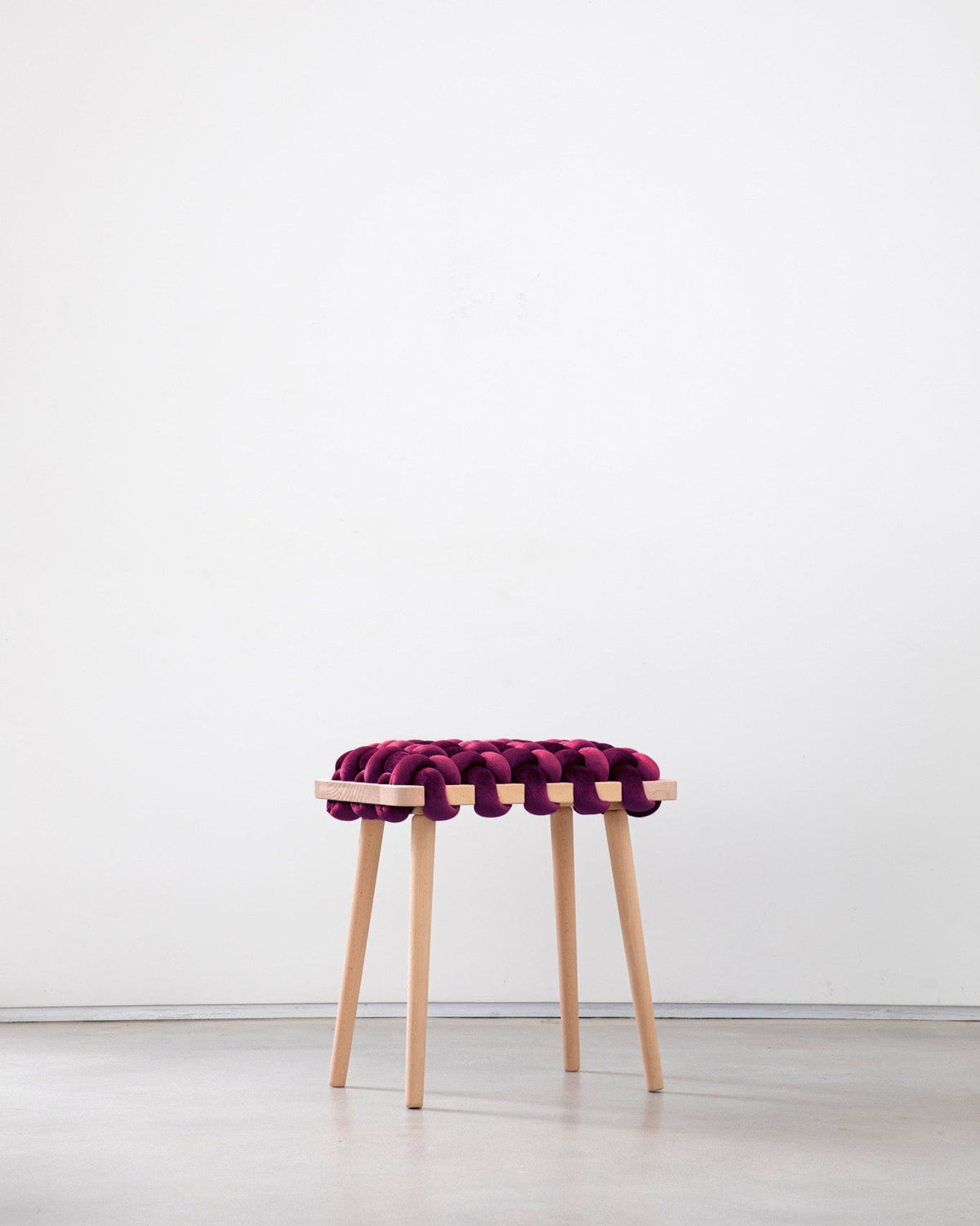 Burgundy Woven Stool