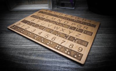 Tactile Braille Alphabet and Number Board with Raised Dots