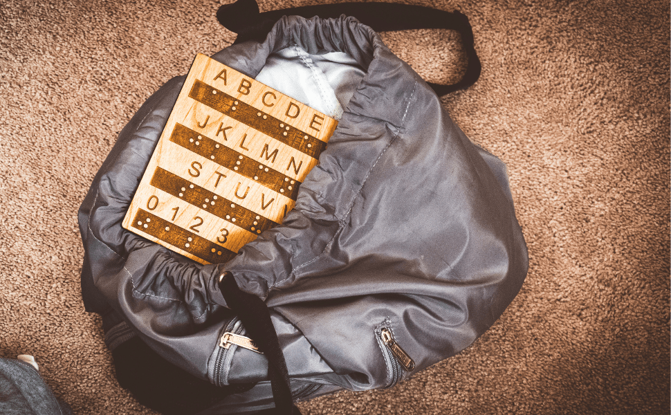 Tactile Braille Alphabet and Number Board with Raised Dots