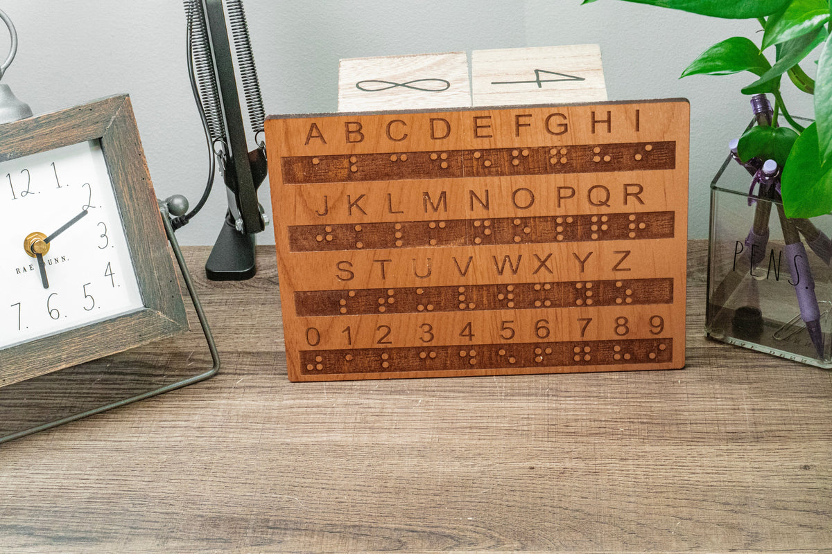 Tactile Braille Alphabet and Number Board with Raised Dots