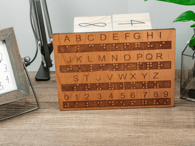 Tactile Braille Alphabet and Number Board with Raised Dots