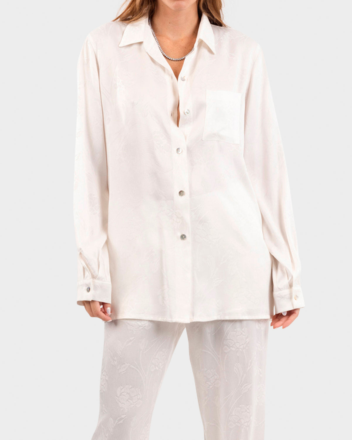 niLuu Women's HERA Button Down Shirt MAGNOLIA