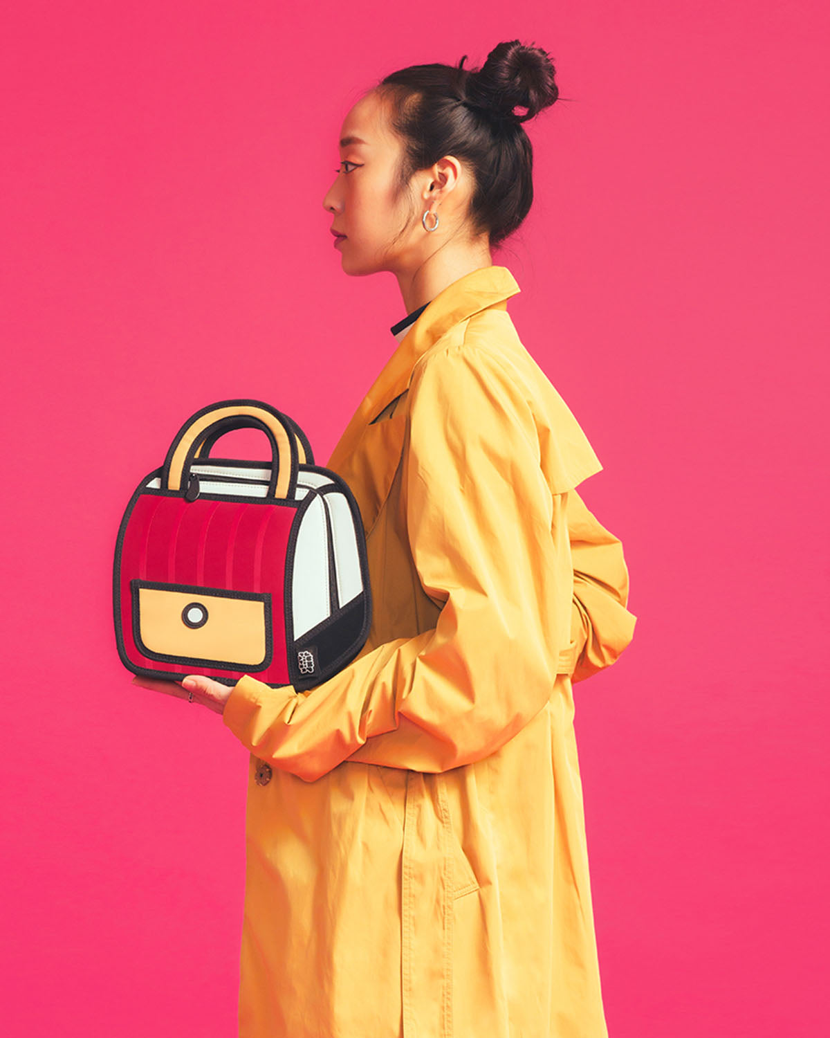 Jump From Paper 2D Handbag OUTER STRIPE Red Image 3